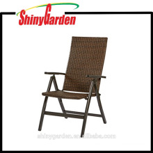 Silla reclinable al aire libre plegable de mimbre PE tejida a mano